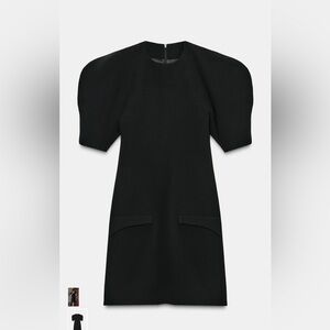 Brand New Zara Black Mini Dress with Puff Sleeves